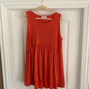 Sleeveless Orange Peplum Top